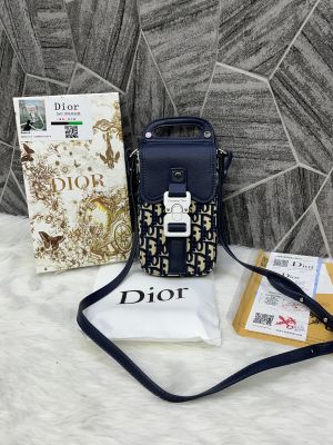 Dior_Saddle_Blue-Silver_Vertical_PhoneBag_With_OriginalBox