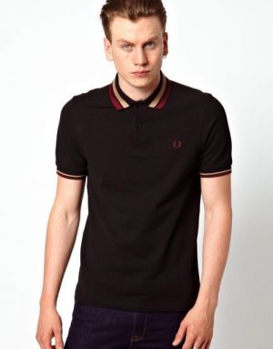 Fred Perr y Black Premium Polo T shirt With 240 gsm Pique fabric with Collar Design and Embroidered Logo 2730