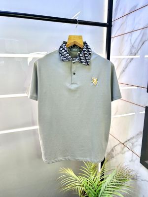 Christian Dio r Grey Premium Collar Neck T-shirt