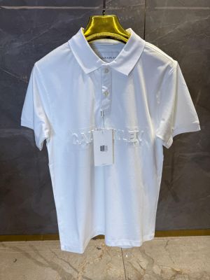 CALVIN KLEI_N WHITE PREMIUM FRONT EMBORSSED POLO
