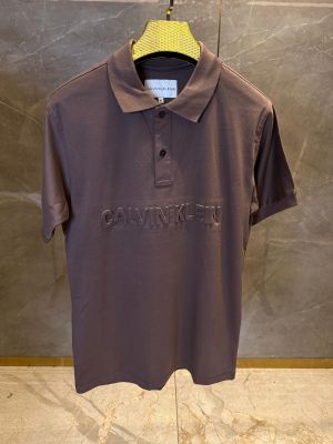 CALVIN KLEI_N BROWN PREMIUM FRONT EMBORSSED POLO
