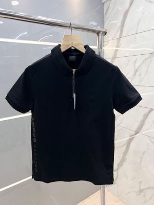 Hacket t Black Premium Polo Tshirt With 240 gsm interlock cotton lycra fabric and Side Design with Zip Style 2724