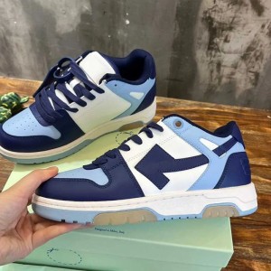  Off-White out of office vintage leather navy blue fixed