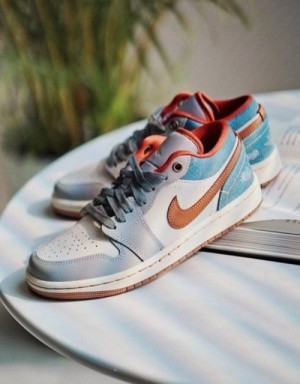 Nikee Air Jordan Retro 1 Low Repaired Denim