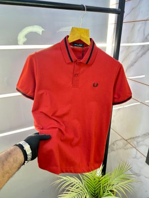 Fred Perry Red Polo Premium Collar Neck T-shirt F2636-RE