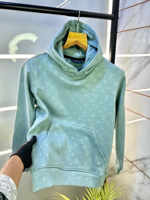 Louis_Vuitton Imported Monogram Print Sky Super Premium Hoodie F1122-SK