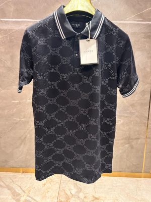 GUCC_I BLACK GG PREMIUM FULL PRINTED PREMIUM POLO