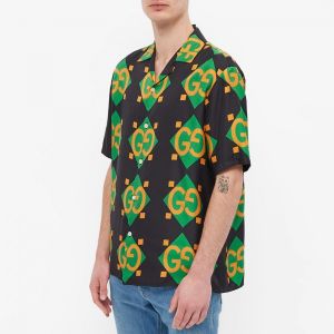 Gucc_i Geometric Bowling Print Shirt Store Article  ( No Return No Exchange On This Product )