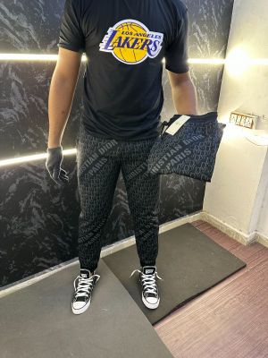 Christian Dio_r Monogram Premium Trackpant Black ( No Return No Exchange On This Product