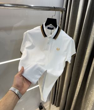 Fredperry White Embroidery Logo Premium Polo T-Shirt