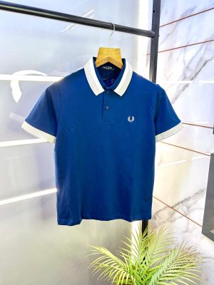 Fred Perry Blue Polo Premium Collar Neck T-shirt F2662-BU