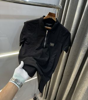 Dolce&Gabbana Black A Steel Logo Imported Polo T-Shirt With Box Packing
