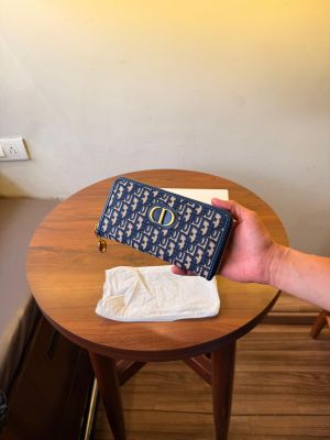 CHRISTIAN_DIOR_LEATHER_LADIES_WALLET_WITH_OGBOX_DUSTBAG_TAGS_F199_(BLUE)