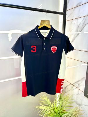 Us polo Navy Embroidery Logo Premium Collar Neck T-shirt F2683-NY