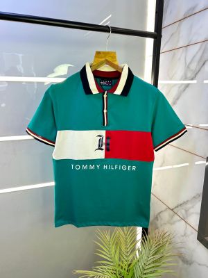 Tommy_Hilfiger Green Polo Premium Collar Neck T-shirt F2581-GR