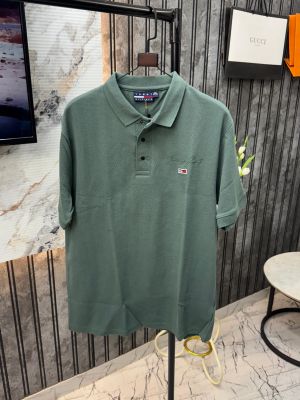 TOMMY.HILFIGER.IMPORTED.FRONT.EMBOSSED.LOGO.VERY.PREMIUM.POLO.NECK.TSHIRT.