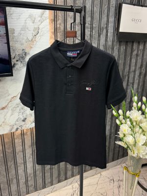 TOMMY.HILFIGER.IMPORTED.FRONT.EMBOSSED.LOGO.VERY.PREMIUM.POLO.NECK.TSHIRT.