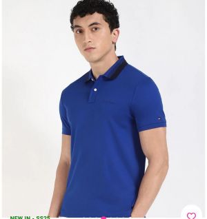 Tommy  Hilfiger Petrol Blue Embroidery Logo Premium Polo T-Shirt