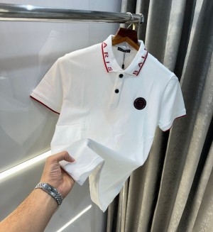 Balmain_Paris_White_Collar_Logo_Imported_Polo_T-Shirt_(1076)