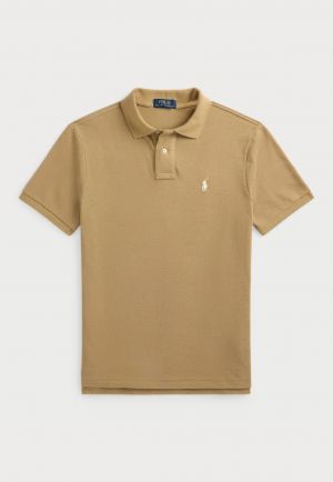 Ralph_Lauren Polo Beige Premium Collar Neck T-shirt F2644-BE