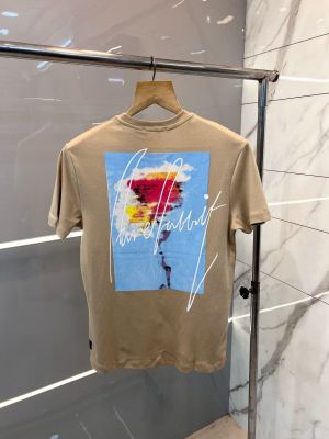 Rare Rabbi t Premium Round Neck Printed Logo Tshirt Beige 2159