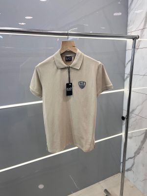 Emporio Arman_i Patch Logo with Zip Style T-shirt Beige Sale offer  (512)