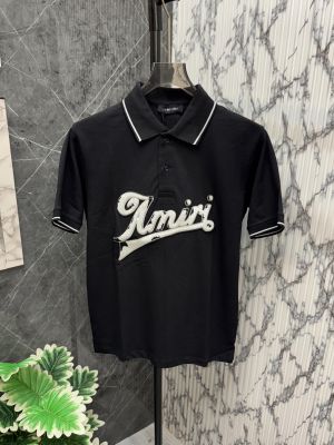 AMIRI.IMPORTED.FRONT.HEAVY.PATCH.VERY.PREMIUM.POLO.NECK.TSHIRT