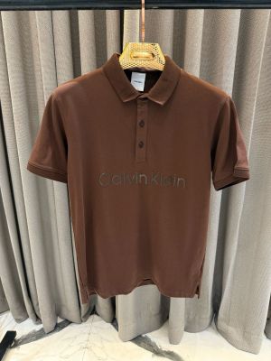 Calvin Klei_n Chest Logo Polo T-shirt Brown