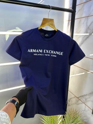 Arman_i Exchange Embossed Print Navy Premium Round Neck T-shirt F2492-NY