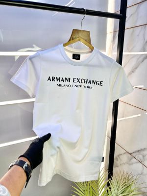 Arman_i Exchange Embossed Print White Premium Round Neck T-shirt F2492-WH