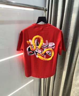 Bluorng Red Embossed Print Imported Oversized T-Shirt