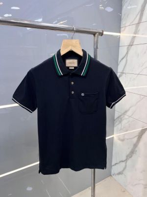 Gucc i Navy Premium Polo T shirt With 240 gsm interlock cotton lycra fabric and Collar Design with Emboss Logo 2426