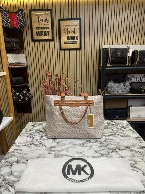 Michael_Kors Slater Large Tote Shoulder Bag Signature (Biege)