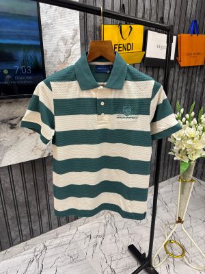 GANT IMPORTED KNITTED FABRIC FRONT EMBROIDERY VERY PREMIUM STRIPES POLO NECK TSHIRT