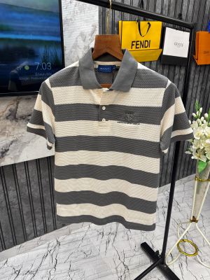 GANT IMPORTED KNITTED FABRIC FRONT EMBROIDERY VERY PREMIUM STRIPES POLO NECK TSHIRT