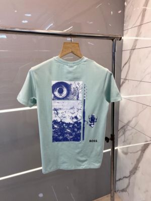 Hugo Bos s Premium Imported Round Neck Tshirt Printed Logo And Back Side printed Design 2203