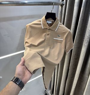 Lacost e Beige Logo Work Premium Polo T-Shirt