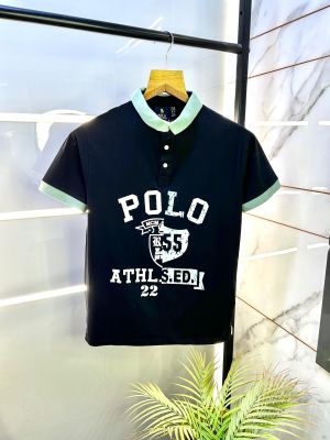 Ralph_Lauren Polo Black Premium Collar Neck T-shirt F2818-BL