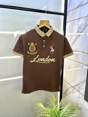 Ralph_Lauren Polo Brown Premium Collar Neck T-shirt F2818-BR