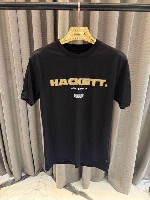 Hacket Middle Brand Logo Round Neck T-shirt Black