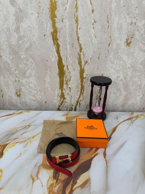 HERMES PREMIUM BELT WITH OG BOX DUST BAG  RED H48