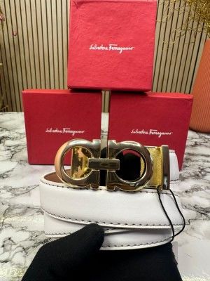 SALVATORE_FERRAGAMO PREMIUM LADIES BELT [ WHITE]