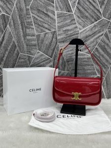 Celine Terence Red Shoulder Bag With Original Box & Long Belt