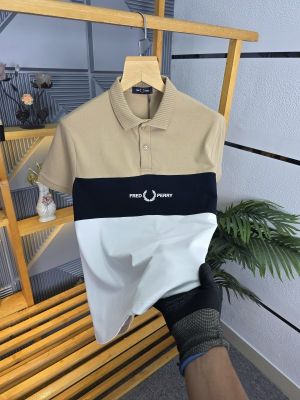  FRED PERRY CREME BLUE WHITE PREMIUM POLO