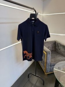 Hermes turkey imported polo tshirt with brand button steel logo and premium print navy sale