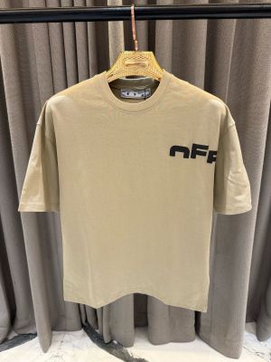 Off-white Round Neck T-shirt Coffee