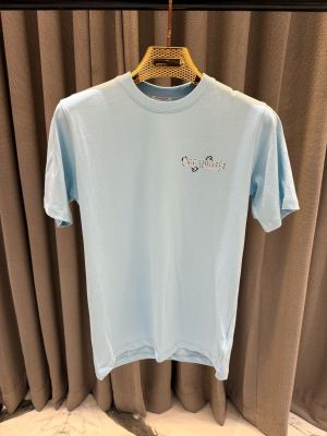 Off-white Round Neck T-shirt Sky Blue
