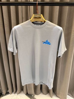 Off-white Chest Logo Round Neck T-shirt Grey Blue