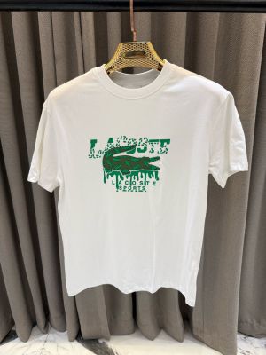 Lacost_e Middle Brand Print Round Neck T-shirt white