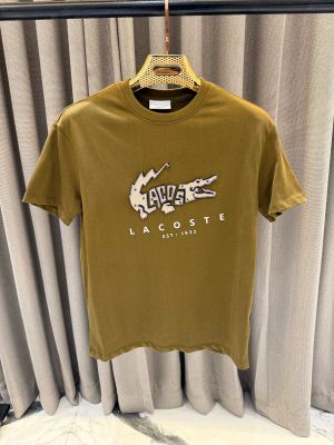 Lacost_e Middle Brand Print Round Neck T-shirt Brown